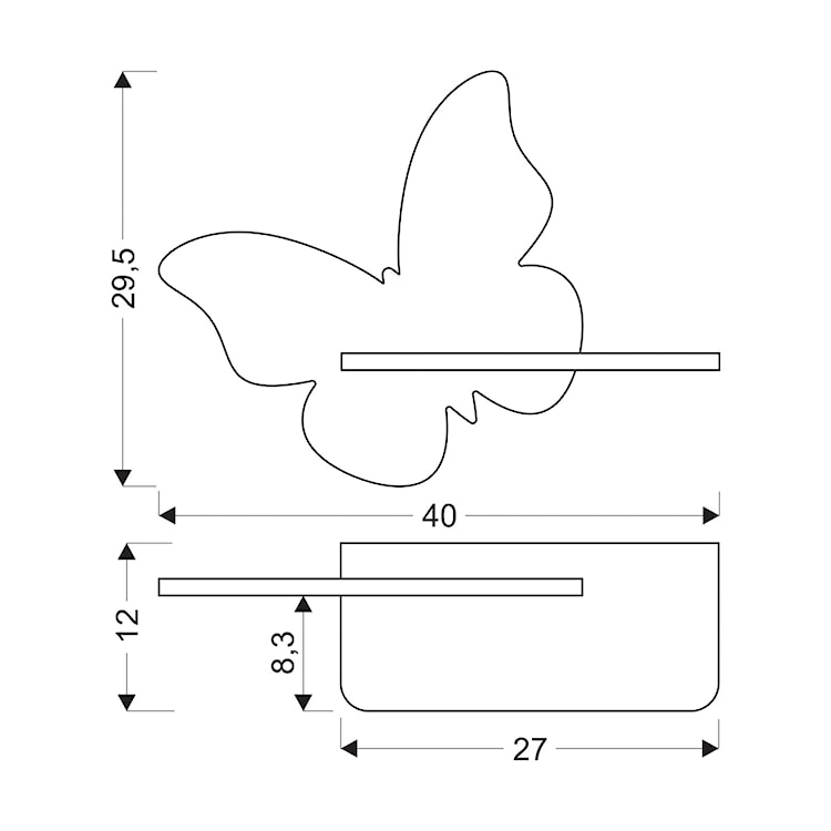 Kinkiet ścienny do pokoju dziecięcego Dreamie motyl żółty  - zdjęcie 2