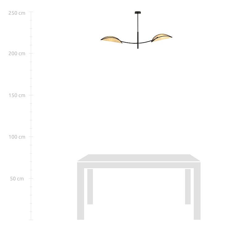 Lampa wisząca Farang x2 czarno-rattanowa  - zdjęcie 7