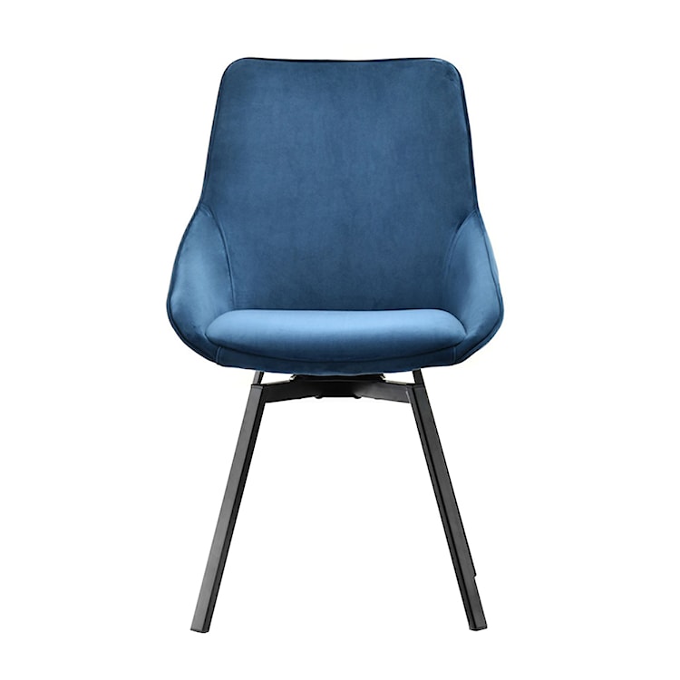 Krzesło tapicerowane Yanii z podłokietnikami niebieskie na czarnej podstawie  - zdjęcie 13