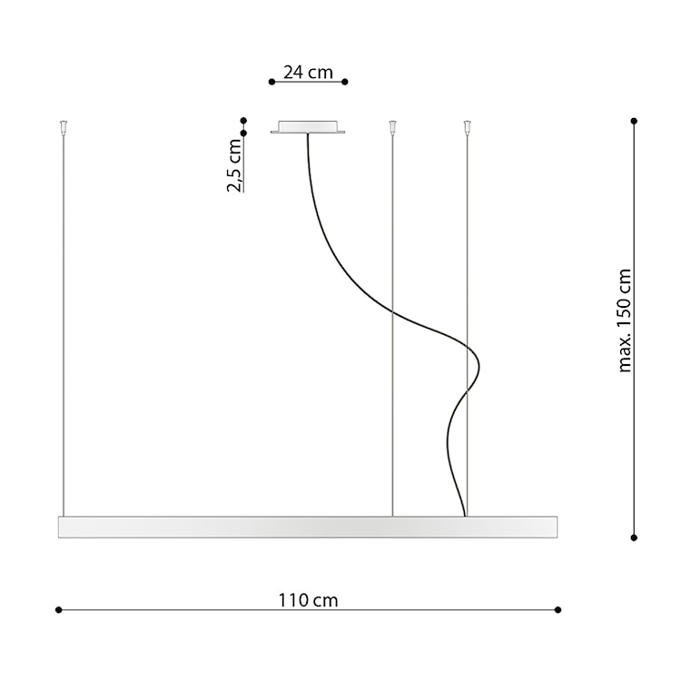 Żyrandol Retore średnica 110 cm 3000K czarny  - zdjęcie 8