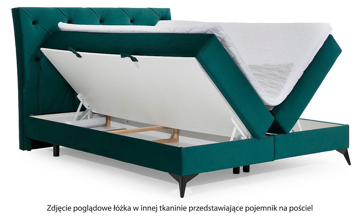 Łóżko kontynentalne Tessino 160x200 cm z pojemnikiem szare plecionka  - zdjęcie 4