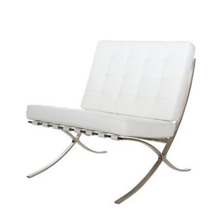 Fotel Barca skóra ekologiczna biała 