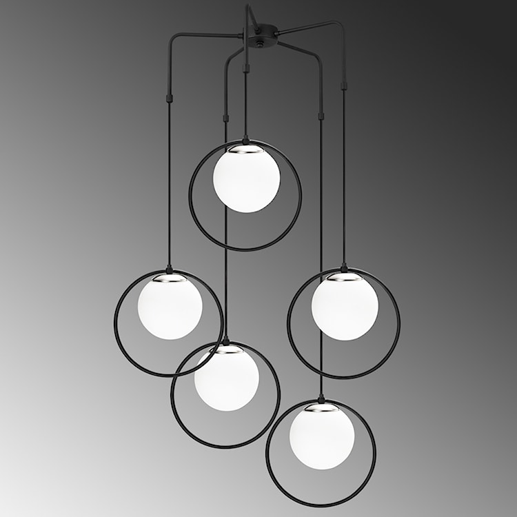 Lampa wisząca Solanum x5 czarno-biała  - zdjęcie 5