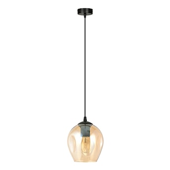 Lampa wisząca Istar czarna z miodowym kloszem x1