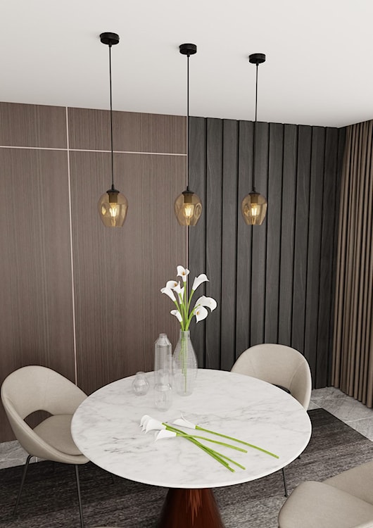 Lampa wisząca Istar czarna z miodowym kloszem x1  - zdjęcie 2