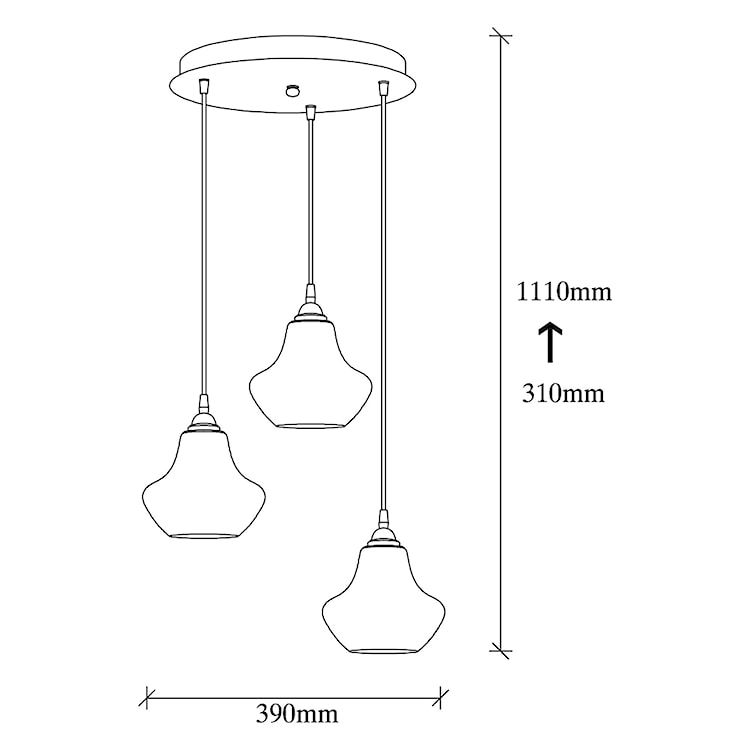 Lampa sufitowa Cheeny x3 na okrągłej podsufitce dzwon średnica 15 cm czarna  - zdjęcie 7