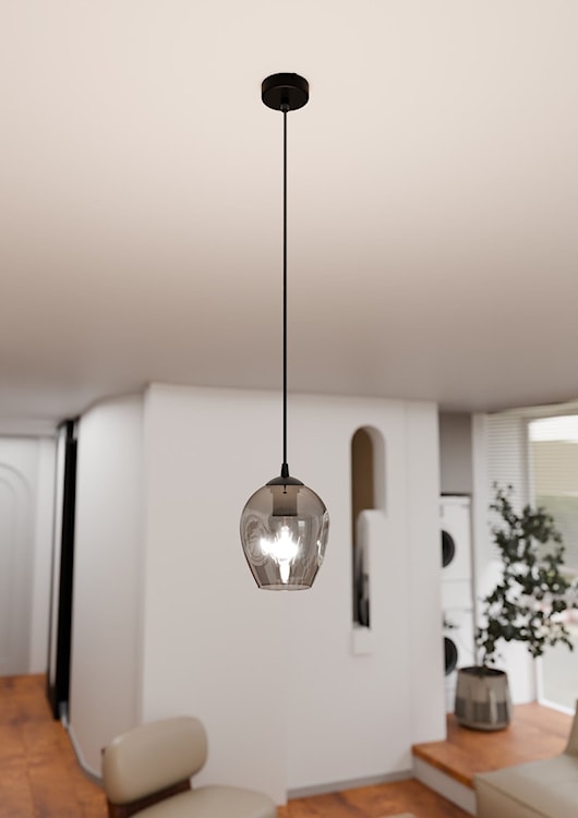 Lampa wisząca Istar czarna z grafitowym kloszem x1  - zdjęcie 5