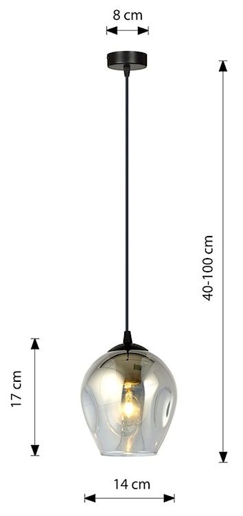 Lampa wisząca Istar czarna z grafitowym kloszem x1  - zdjęcie 8