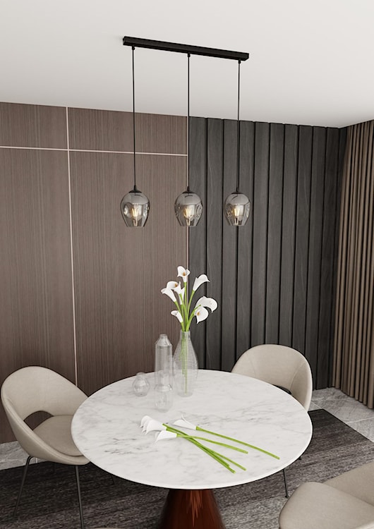 Lampa wisząca Istar czarna z grafitowymi kloszami x3  - zdjęcie 2