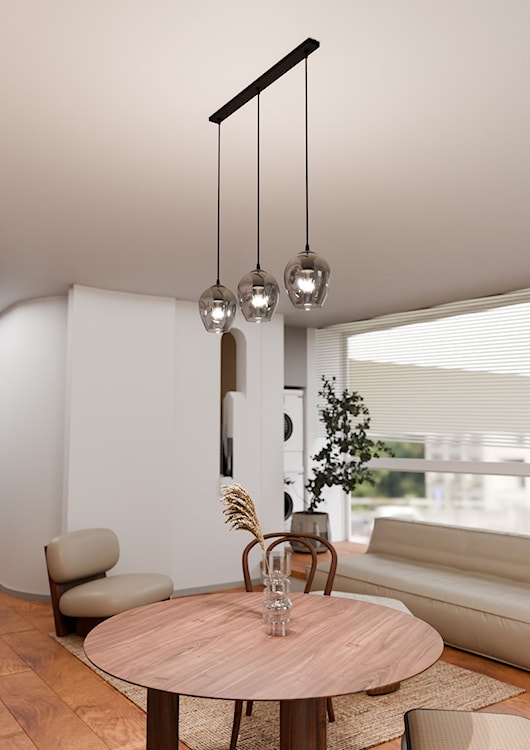 Lampa wisząca Istar czarna z grafitowymi kloszami x3  - zdjęcie 4