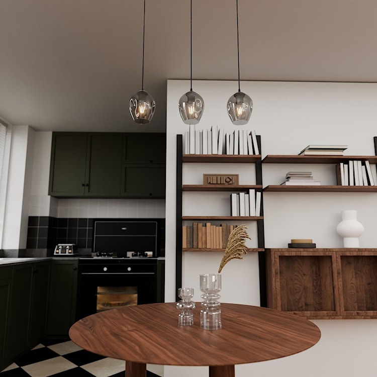Lampa wisząca Istar czarna z grafitowymi kloszami x3  - zdjęcie 5