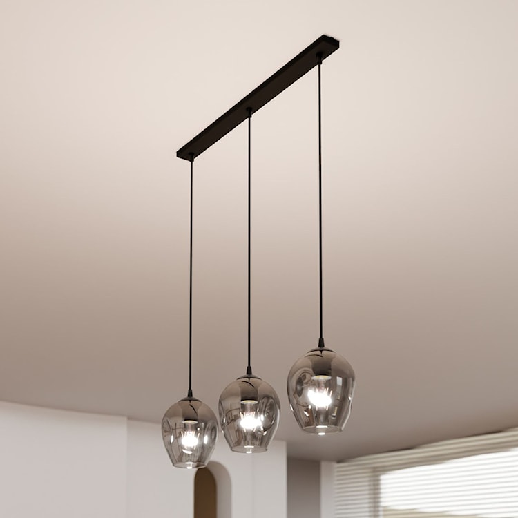Lampa wisząca Istar czarna z grafitowymi kloszami x3  - zdjęcie 6