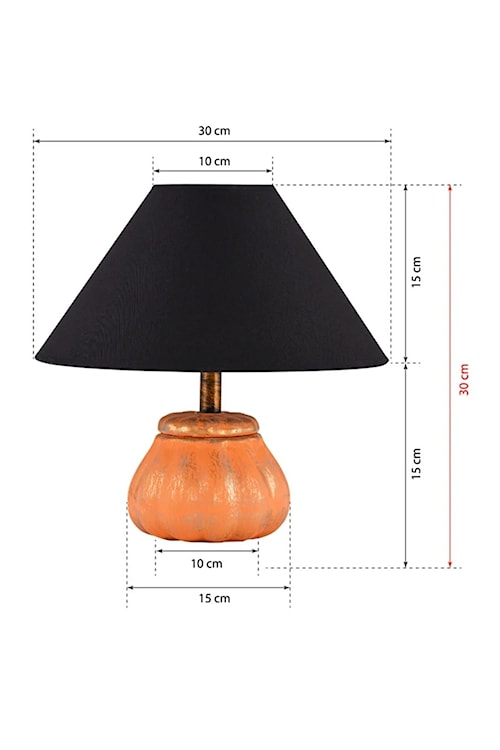 Lampa stołowa Hildore czarno/pomarańczowa  - zdjęcie 5