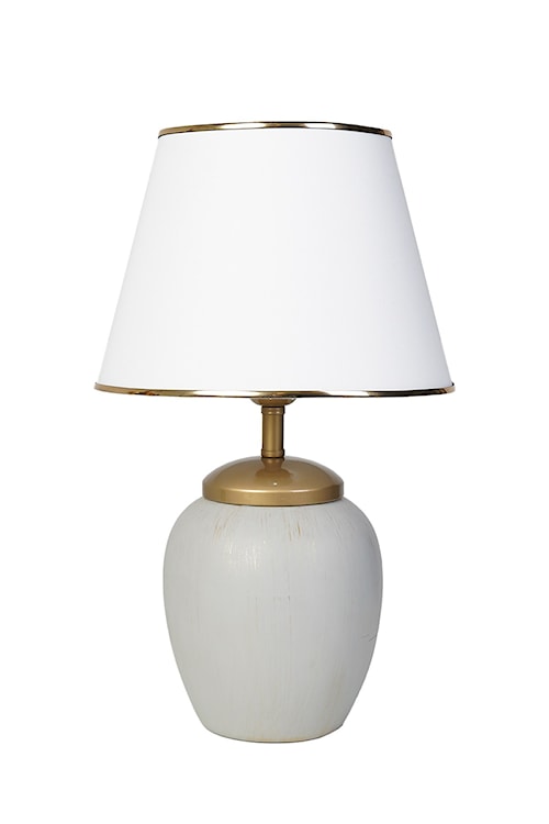 Lampa stołowa Insolive biało/szara ze złotymi detalami 