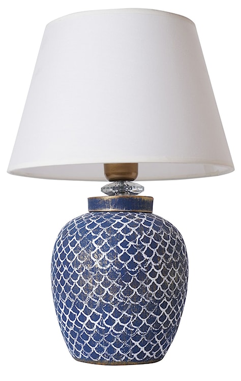 Lampa stołowa Insolive biało/niebieska ze złotymi detalami