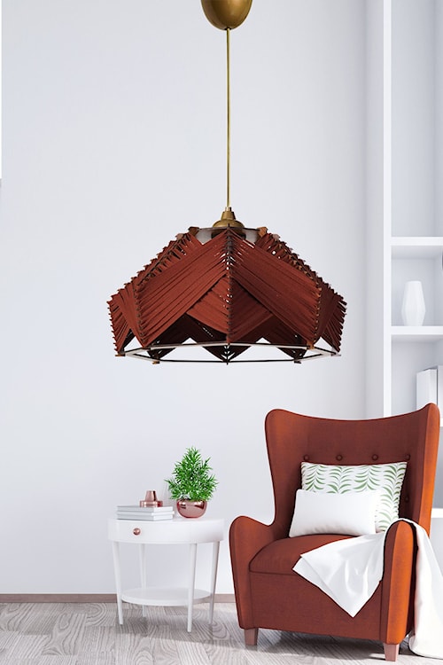 Lampa wisząca Rollija średnica 35 cm miedziana  - zdjęcie 2