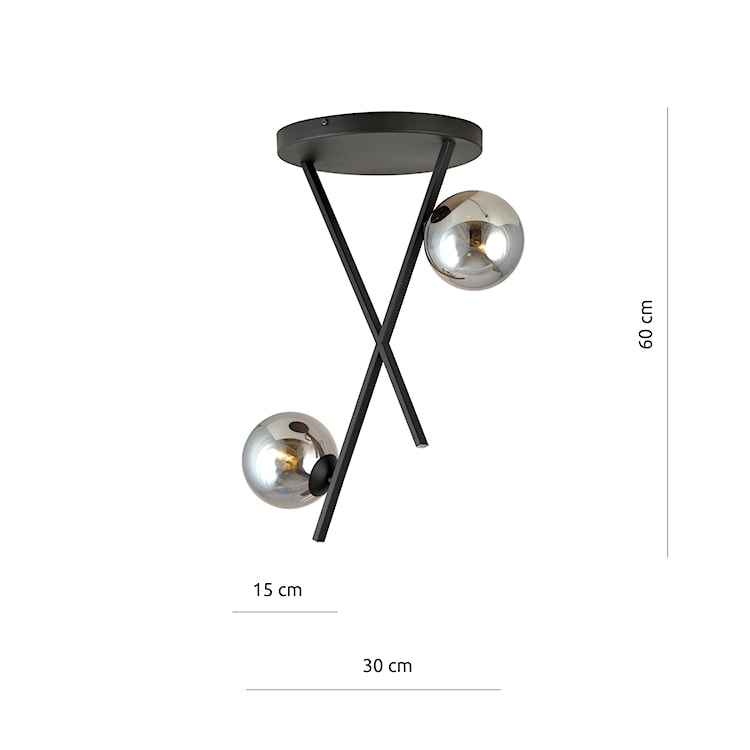 Lampa sufitowa Appire x2 grafitowy klosz  - zdjęcie 4