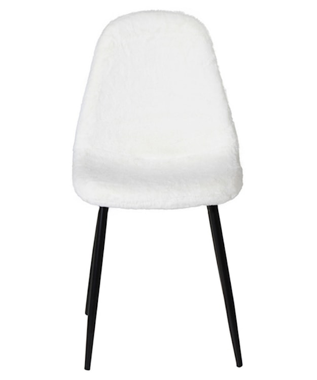 Krzesło tapicerowane Plorility białe/sztuczne futerko  - zdjęcie 6