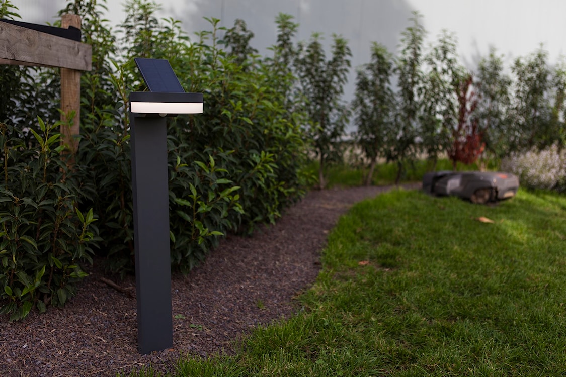 Lampa ogrodowa Runda LED solarna biało-szara  - zdjęcie 2