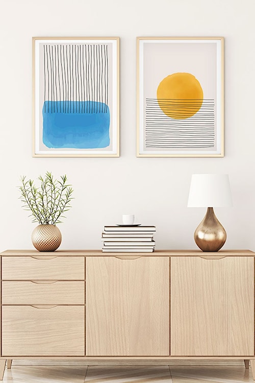 Zestaw dwóch obrazów Bodenass 50x35 cm słońce i morze  - zdjęcie 2