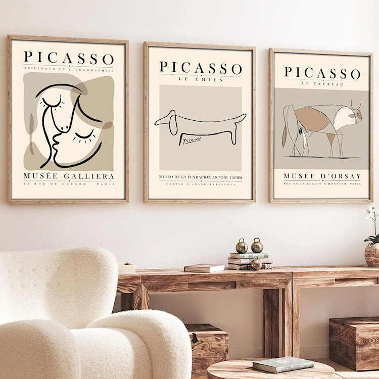 Zestaw trzech plakatów Minomoli 70x50 cm beżowe  - zdjęcie 2