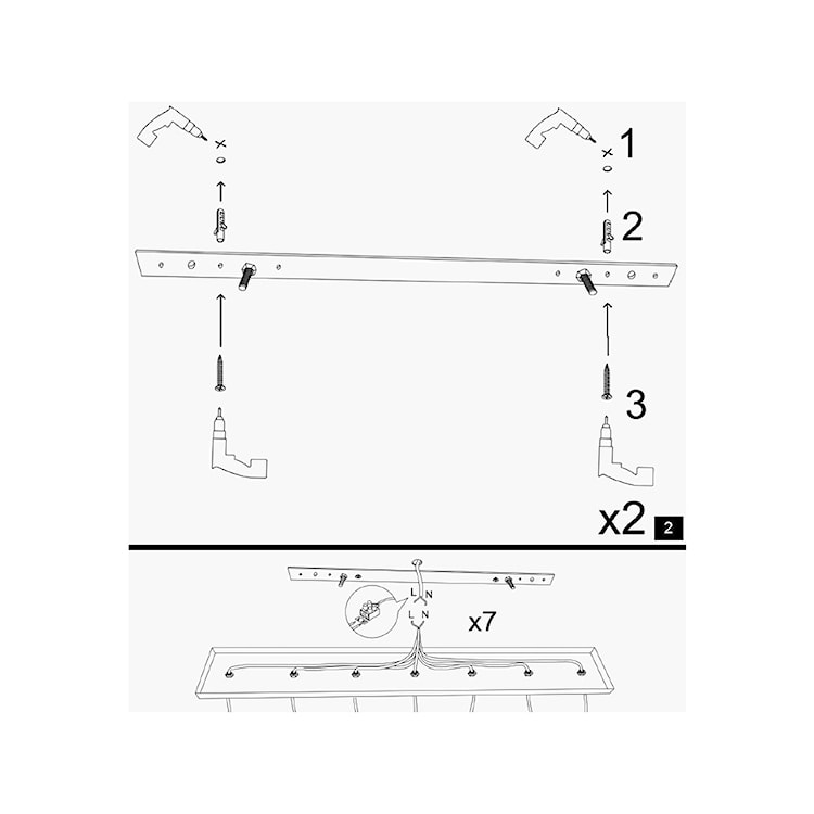 Lampa sufitowa Ardulace x2 68 cm czarna/złota  - zdjęcie 7