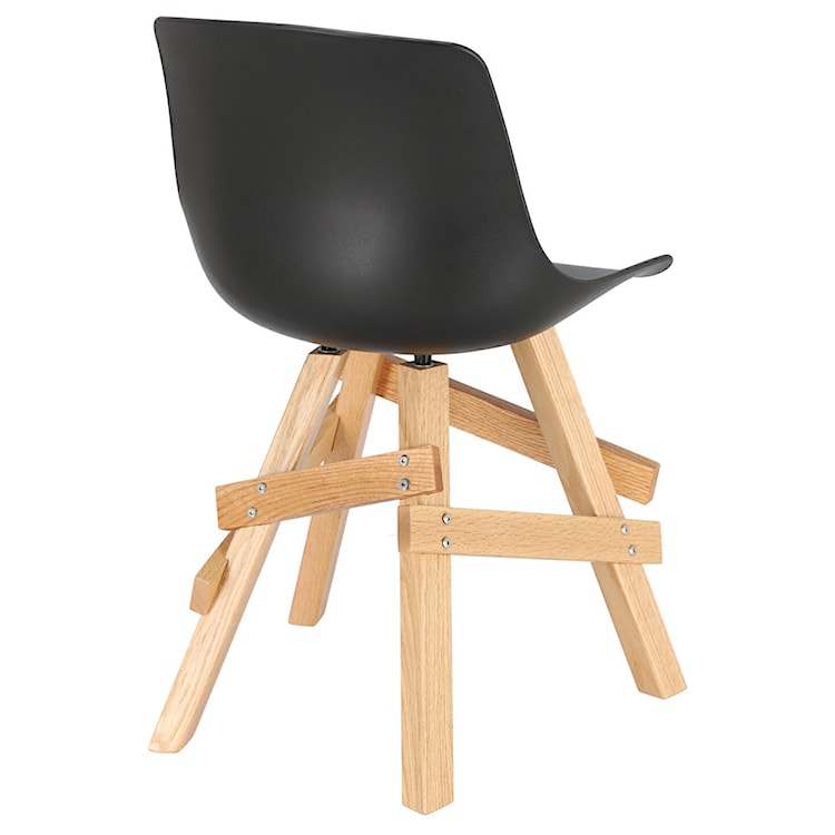 Krzesło Cedrik czarne na dębowych nogach  - zdjęcie 5