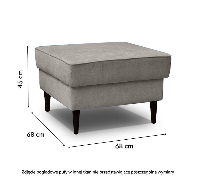 Pufa na drewnianych nóżkach Juttic z pojemnikiem bordowa welwet  - zdjęcie 3