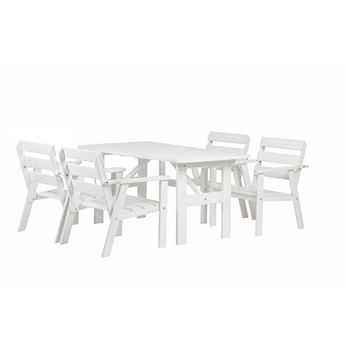 Zestaw mebli ogrodowych Wrotilm drewno sosnowe stół z 4 krzesłami biały