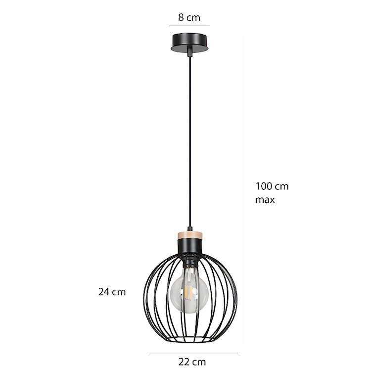 Lampa wisząca Paganico czarna  - zdjęcie 5