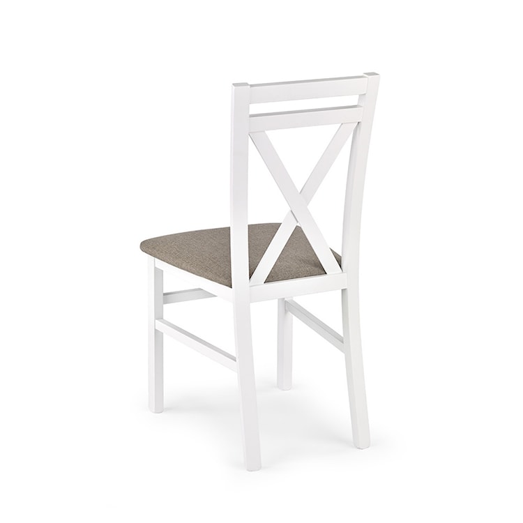 Krzesło Milares białe z beżowym tapicerowaniem  - zdjęcie 2