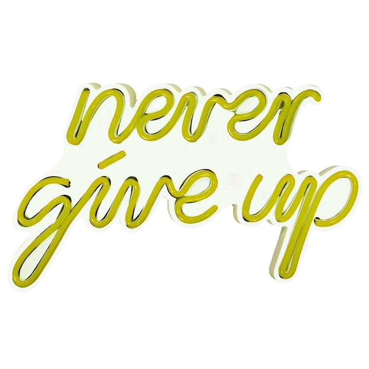 Neon na ścianę Letely z napisem Never Give Up żółty 