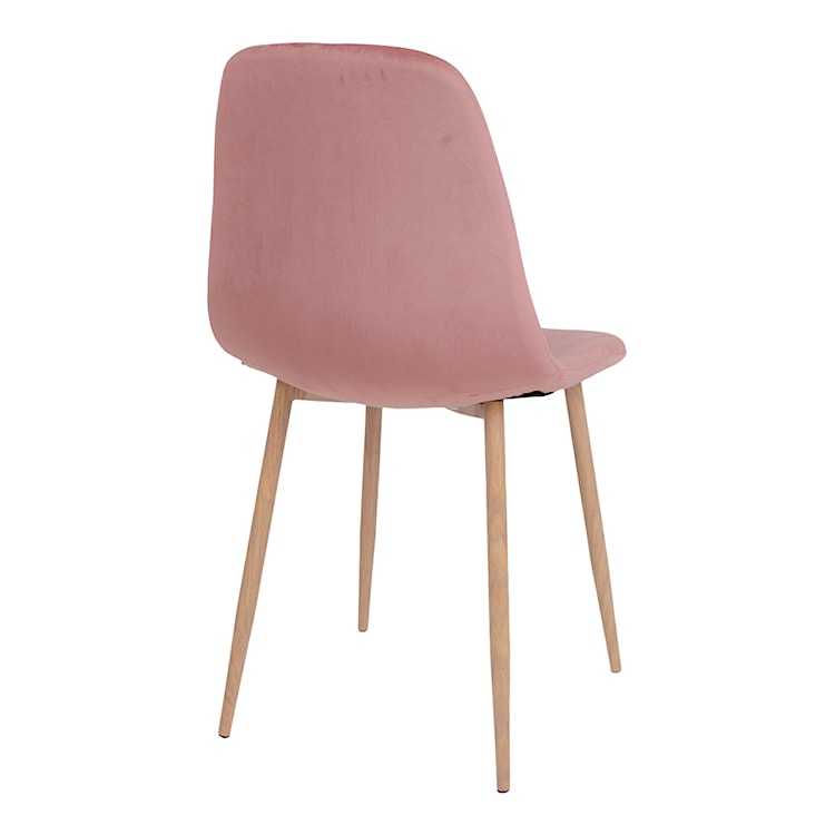 Krzesło tapicerowane Iger różowe na brązowych nogach  - zdjęcie 6