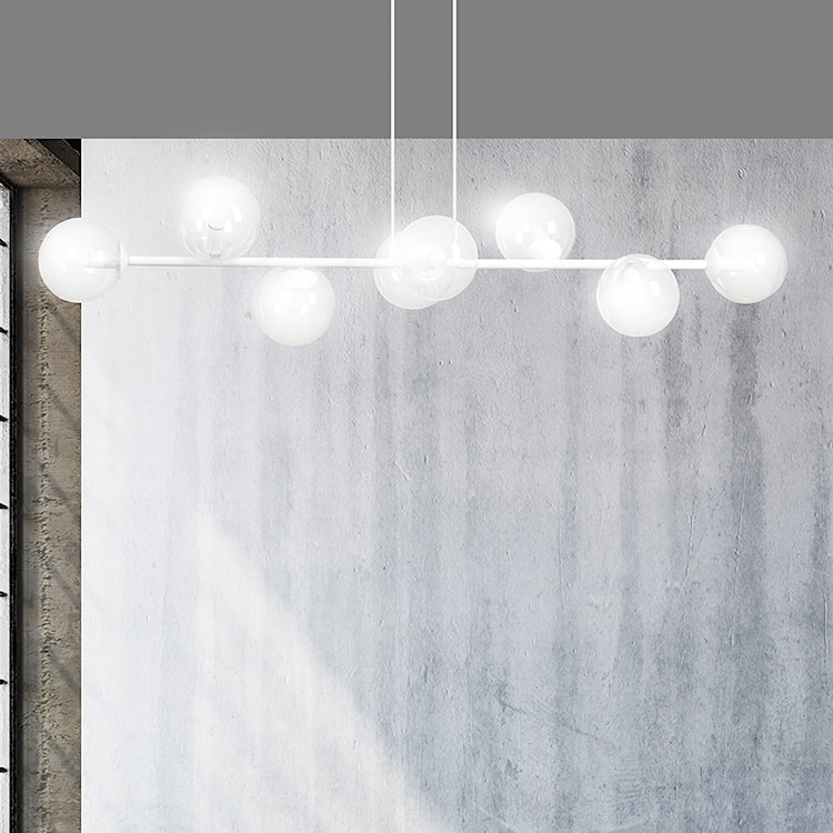 Lampa wisząca Sulmona biała z transparentnymi kloszami x8  - zdjęcie 4