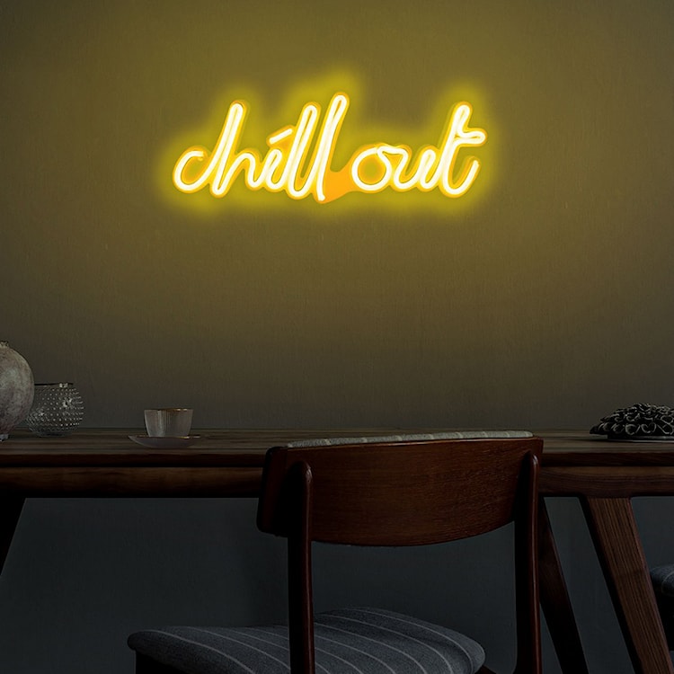 Neon na ścianę Letely z napisem Chill Out żółty  - zdjęcie 4