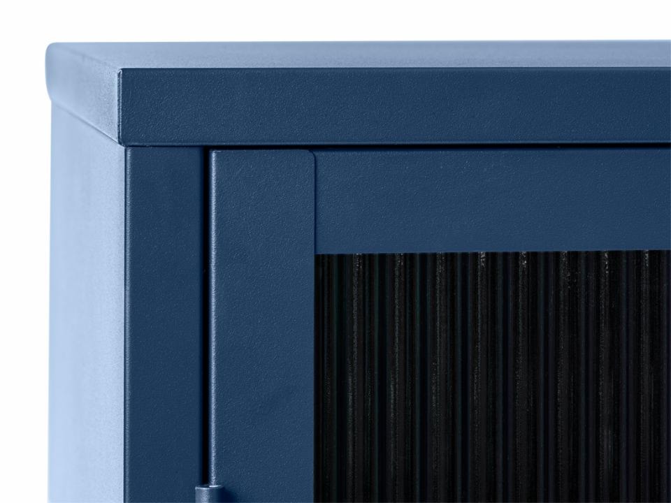 Witryna metalowa Avensunly 140 cm z przeszkleniem niebieska  - zdjęcie 6