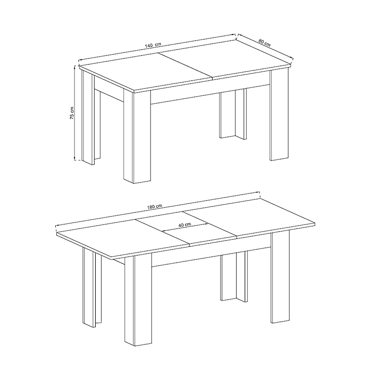 Stół rozkładany Masibor 140-180x80 cm  - zdjęcie 2