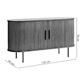 Komoda Gativel 140x76 cm lamele dąb palony  - zdjęcie 11
