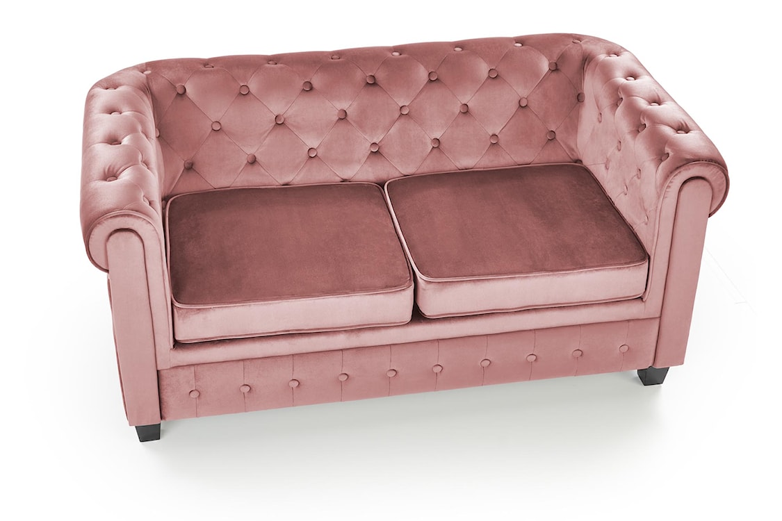 Sofa pikowana Visaus velvet różowy  - zdjęcie 6