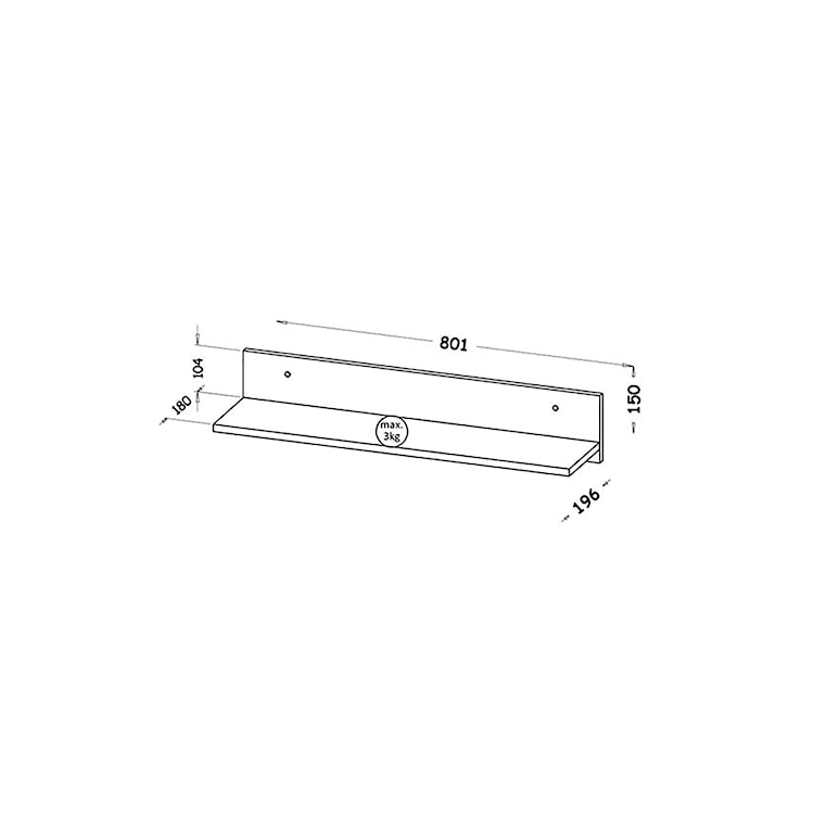 Półka ścienna Dobie 80 cm biała  - zdjęcie 4