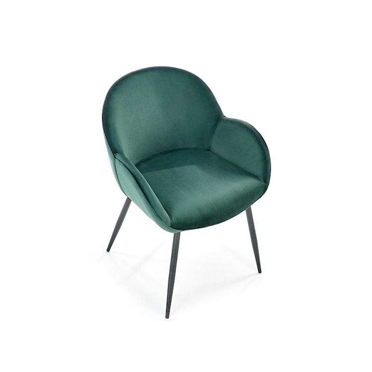 Krzesło tapicerowane Nagarkoil z podłokietnikami zielone  - zdjęcie 5