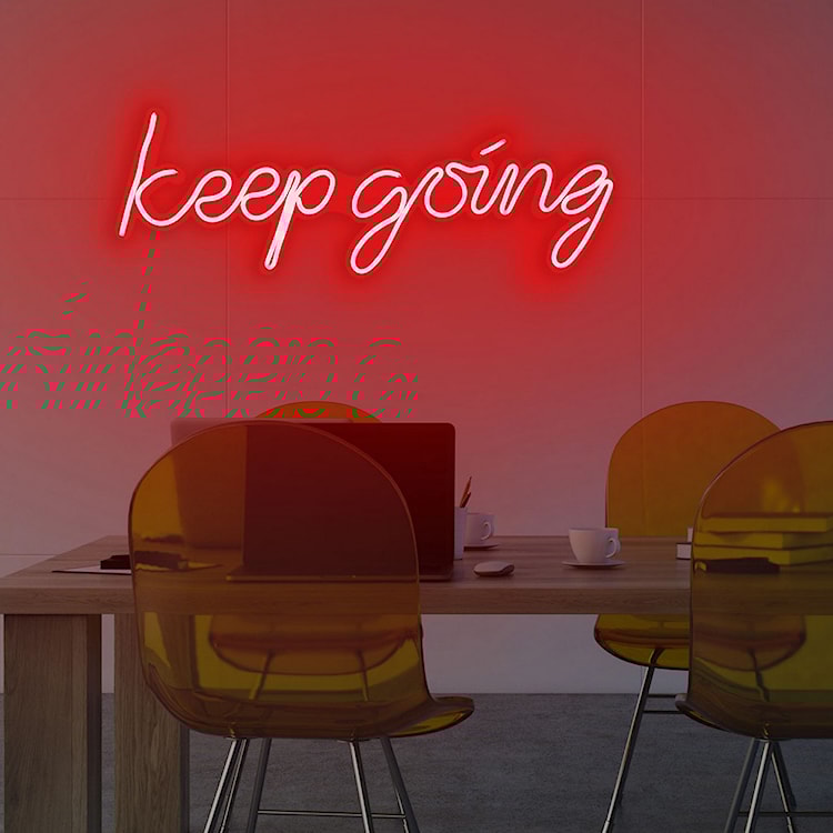 Neon na ścianę Letely z napisem Keep Going czerwony  - zdjęcie 3