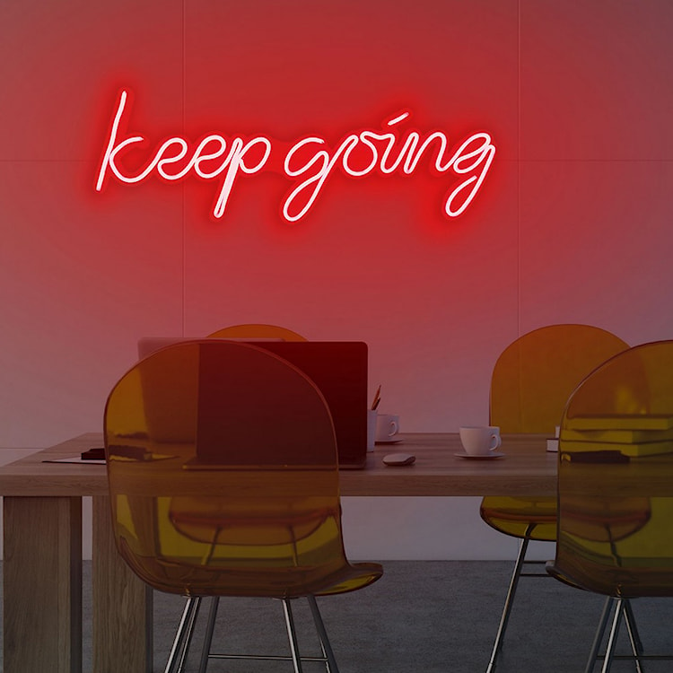 Neon na ścianę Letely z napisem Keep Going czerwony  - zdjęcie 3