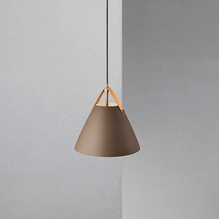 Lampa wisząca Strap średnica 27 cm brązowy metalowy klosz  - zdjęcie 4