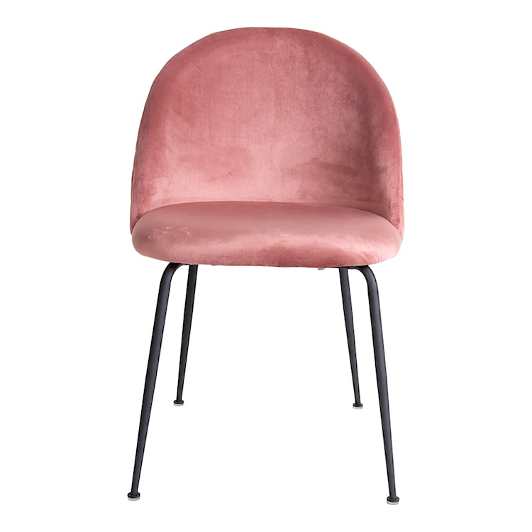Zestaw dwóch krzeseł tapicerowanych Rallsy różowe na czarnej podstawie  - zdjęcie 3
