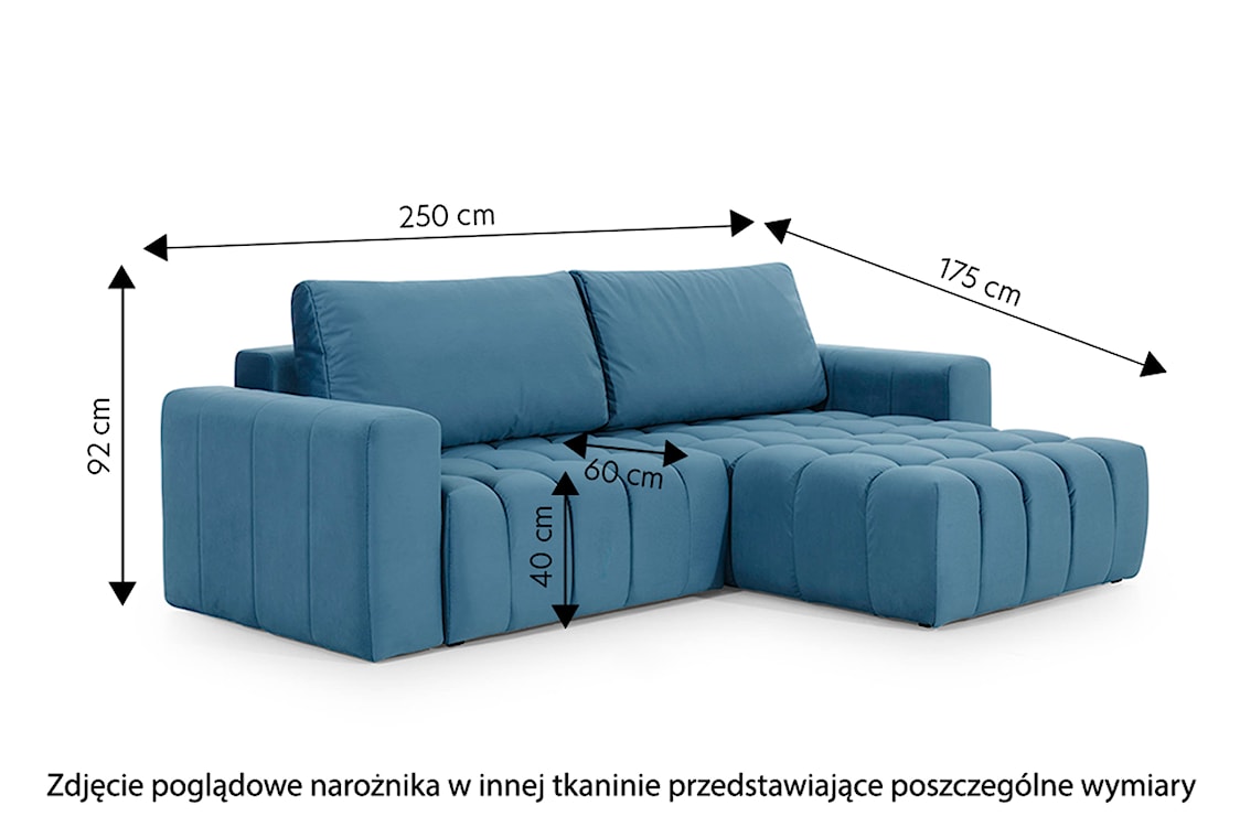 Narożnik z funkcją spania Tinctorius L-kształtny z pojemnikiem zielony welwet hydrofobowy lewostronny  - zdjęcie 5