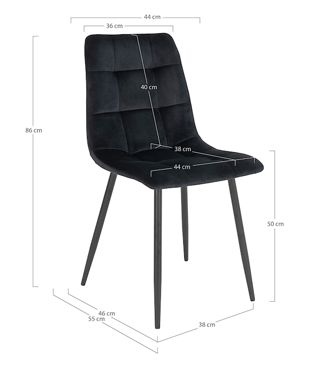 Krzesło tapicerowane Kirme czarny velvet  - zdjęcie 4