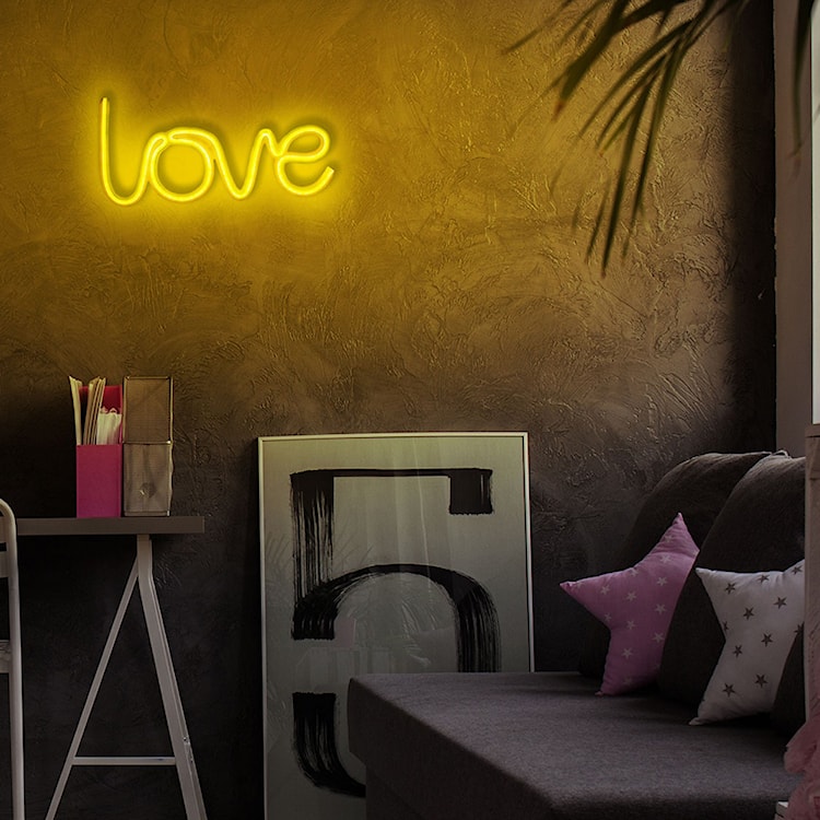Neon na ścianę Letely z napisem Love żółty  - zdjęcie 3