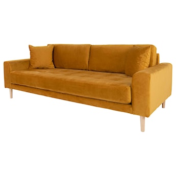 Sofa trzyosobowa Dagmarri 210 cm musztardowy welur