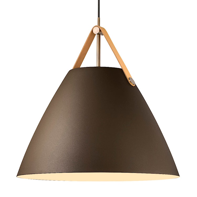 Lampa wisząca Strap średnica 48 cm brązowy metalowy klosz 